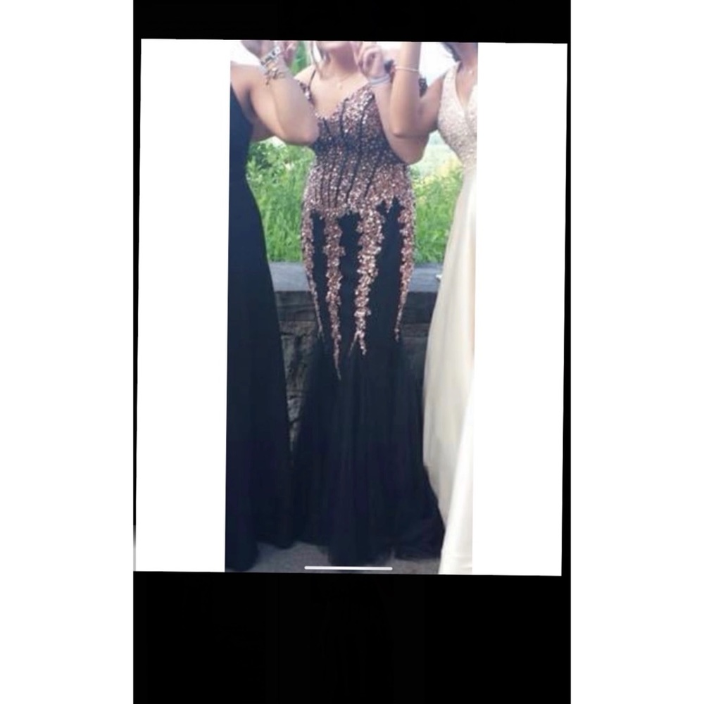 Black and rose gold Prom dress